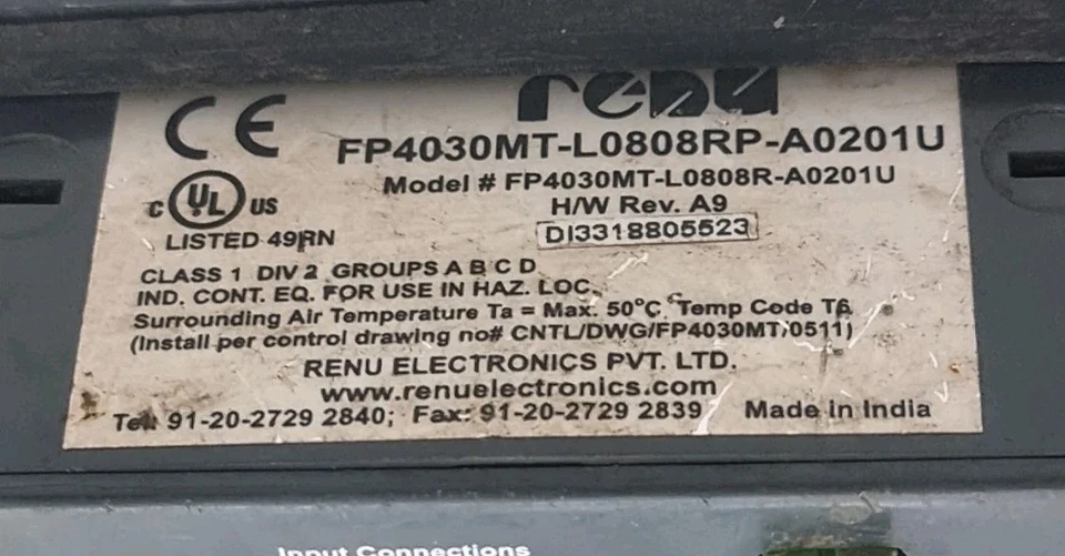 RENU FP4030MT-L0808RP-A0201U HMX ATE HMI 24VDC